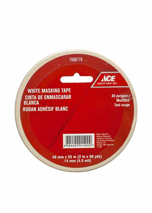 1 x 60 yds 4.9 Mil White Colored Masking Tape